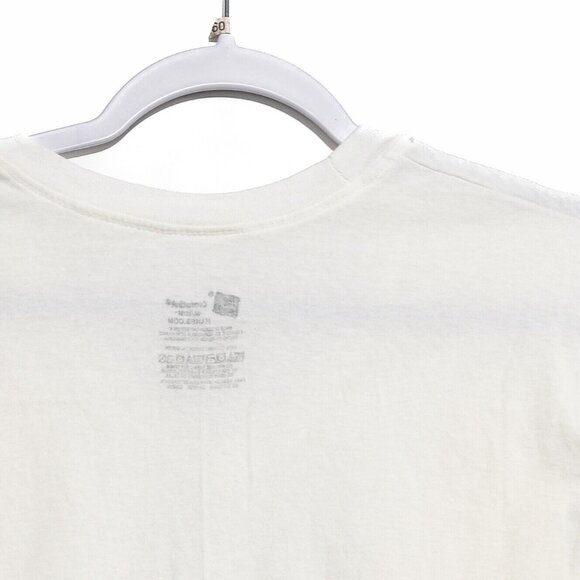 Hanes Mens White T-Shirt Solid Pure Cotton V-Neck Short Sleeve Pullover Size M - Picture 6 of 8